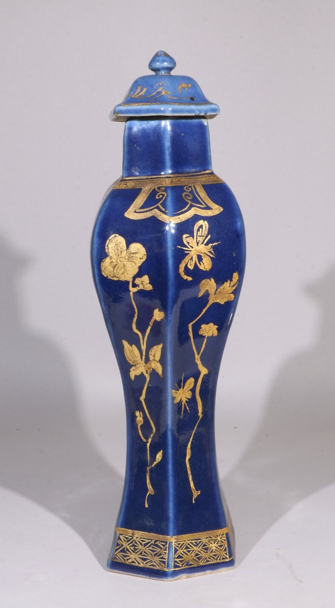 Vase Monochrome Chinois à décor doré, d'origine Européenne, XVIIIe siècle-photo-3