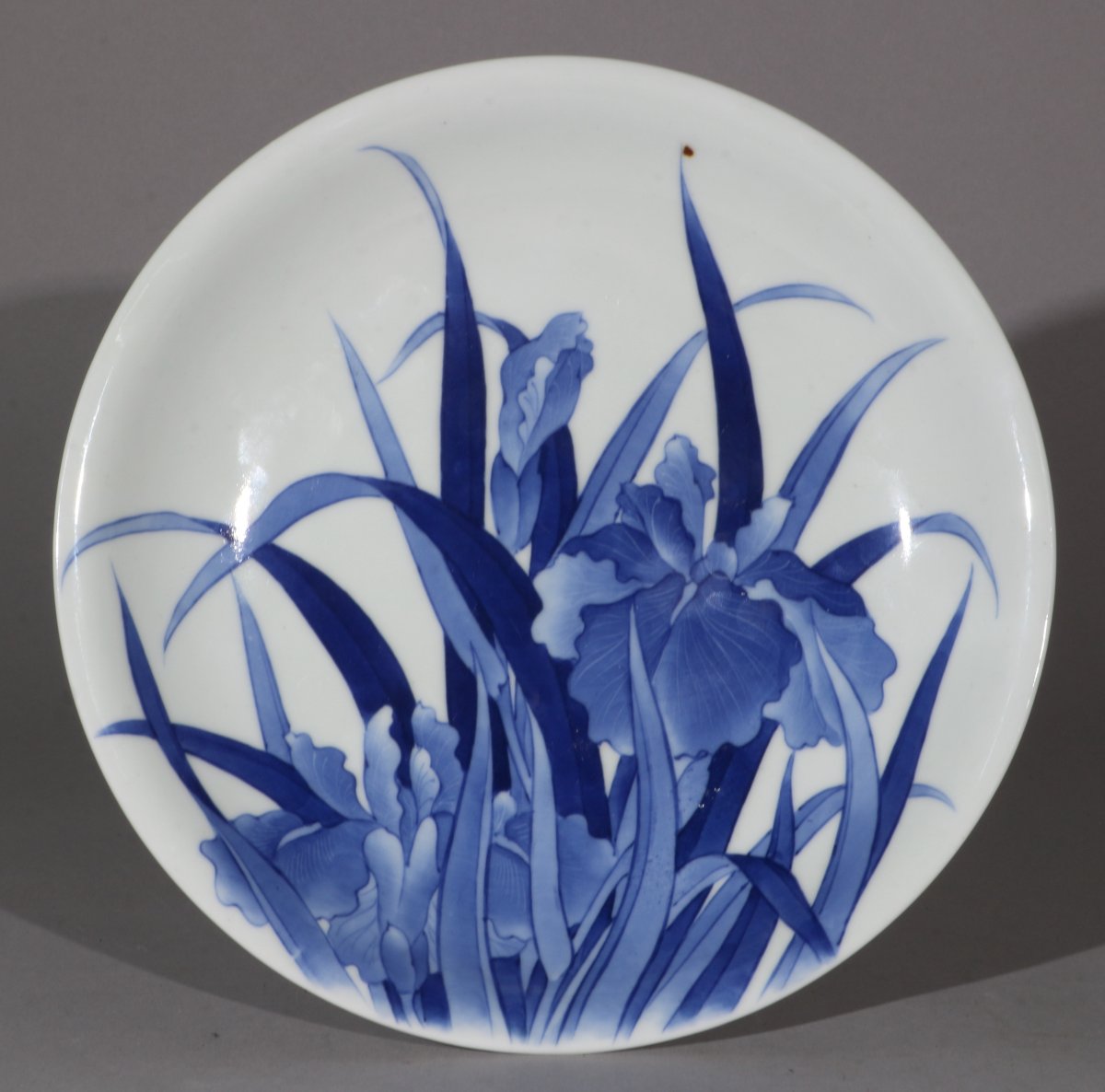 Plat en porcelaineJaponaise bleue et blanche, XIXe/XXe siècle-photo-2