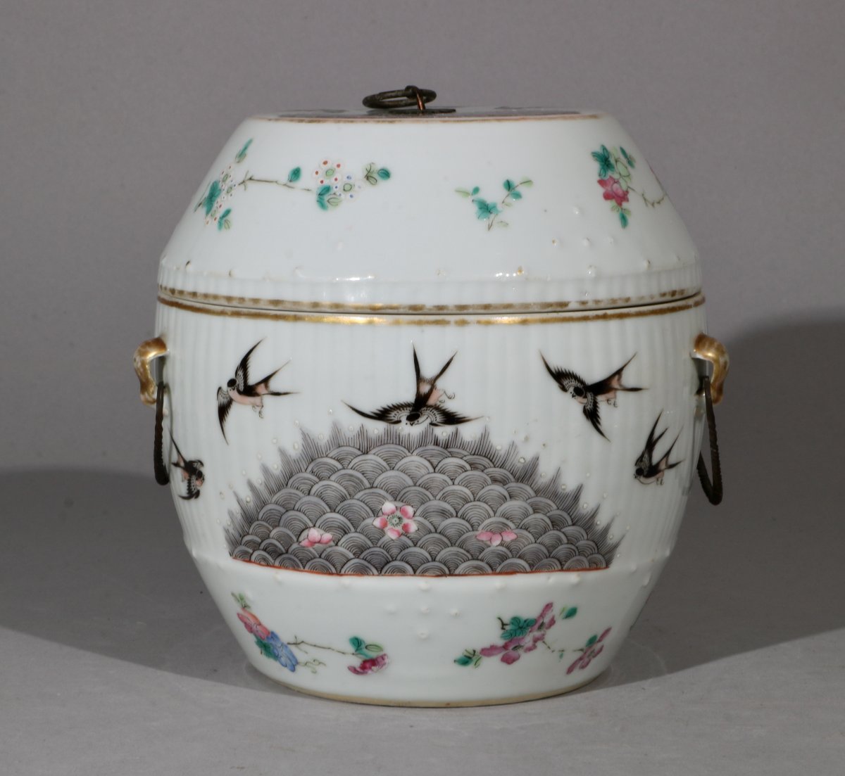A Famille Rose Jar And Lid, 19th Century