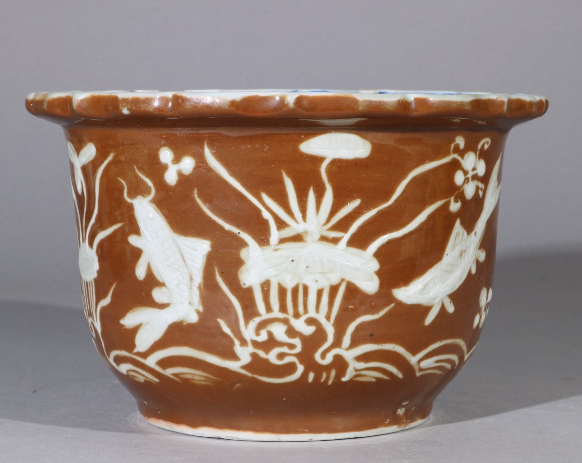 Rare jardinière de la fin de la dynastie Ming, époque Wanli (début du XVIIe siècle)-photo-2