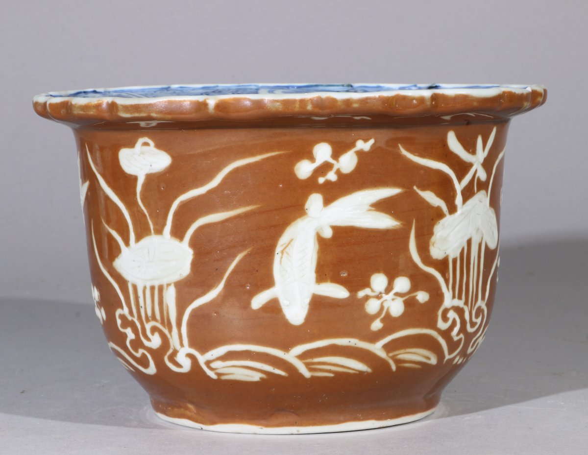 Rare jardinière de la fin de la dynastie Ming, époque Wanli (début du XVIIe siècle)-photo-1