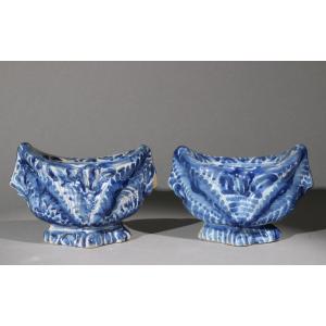 Pair Of Italian Earthenware Salt Cellars, 17th Century