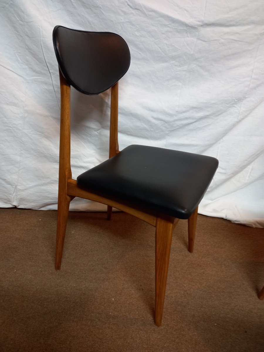 Danish Teak Table With 6 Danish Beech Chairs From The 70s-photo-5