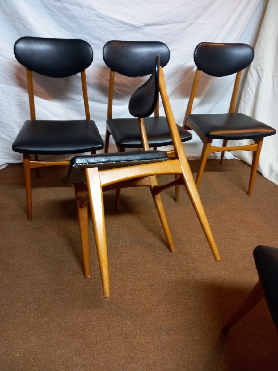 Table Danoise En Teck Avec 6 Chaises Danoises En Hêtre Des Annés 70-photo-6