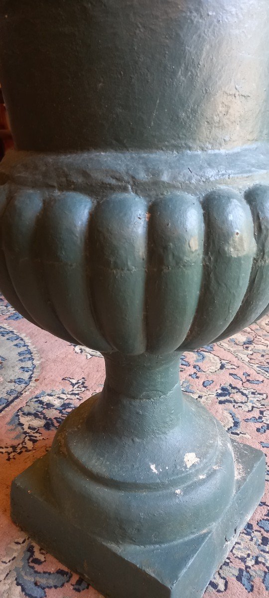 3 Grands Vases Medicis époque XIXème En Fonte-photo-2