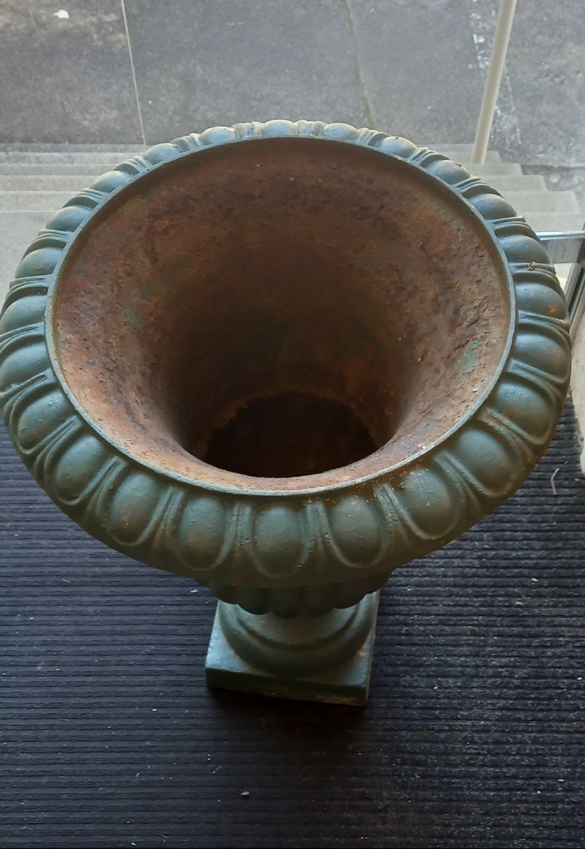 3 Grands Vases Medicis époque XIXème En Fonte-photo-3