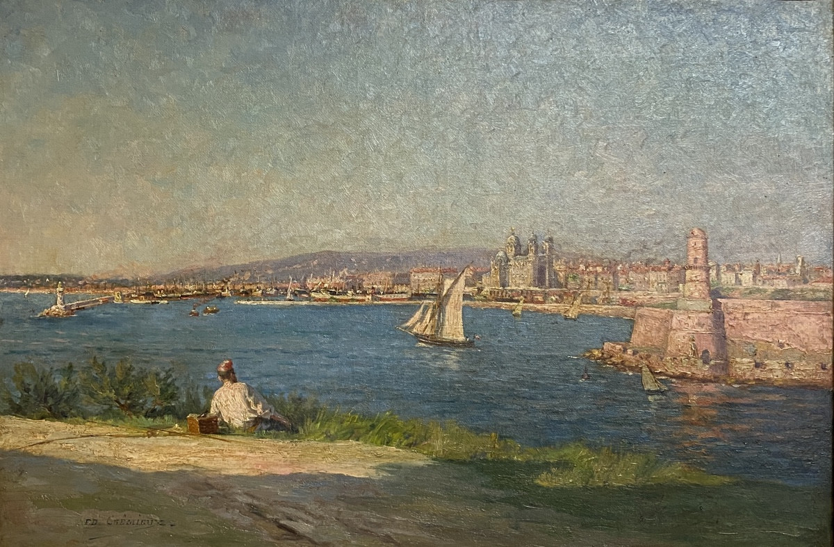 "the Port Of Joliette In Marseille" - édouard Crémieux (1856-1944)-photo-4