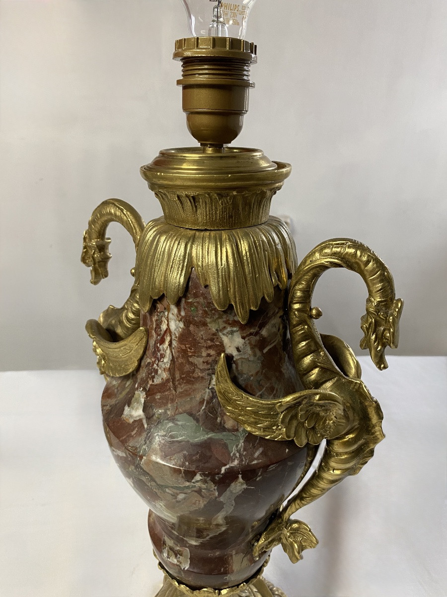 Paire De Cassolettes d'époque Napoléon III Montées En Lampe -photo-8