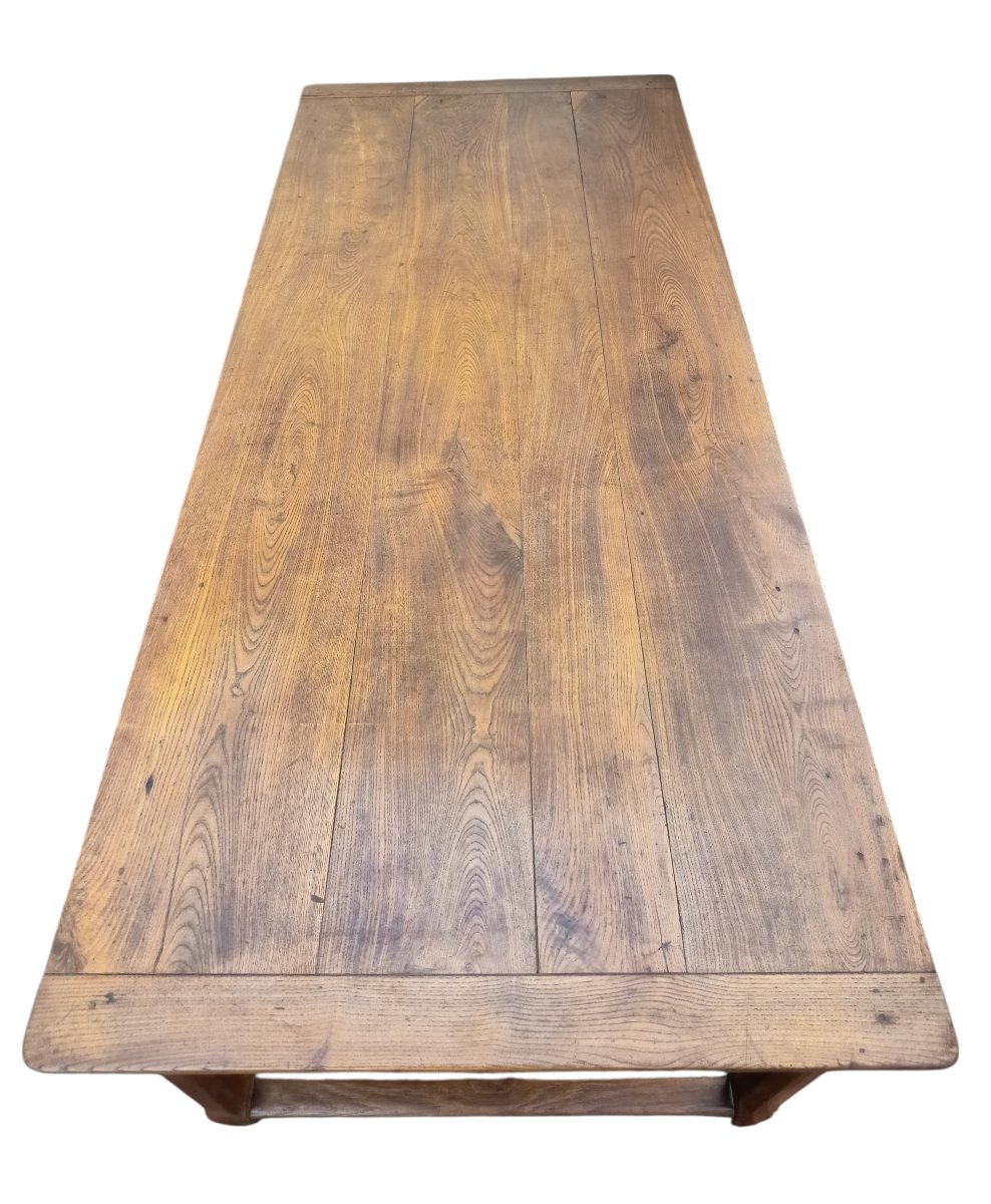 Large Farmhouse Table In Oak And Chestnut, Late 19th Century -photo-3