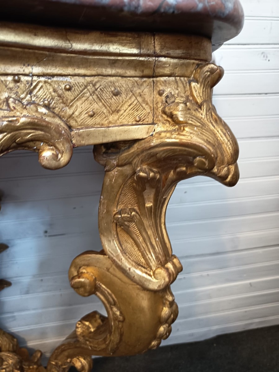 Console Louis XV en Bois Doré-photo-4
