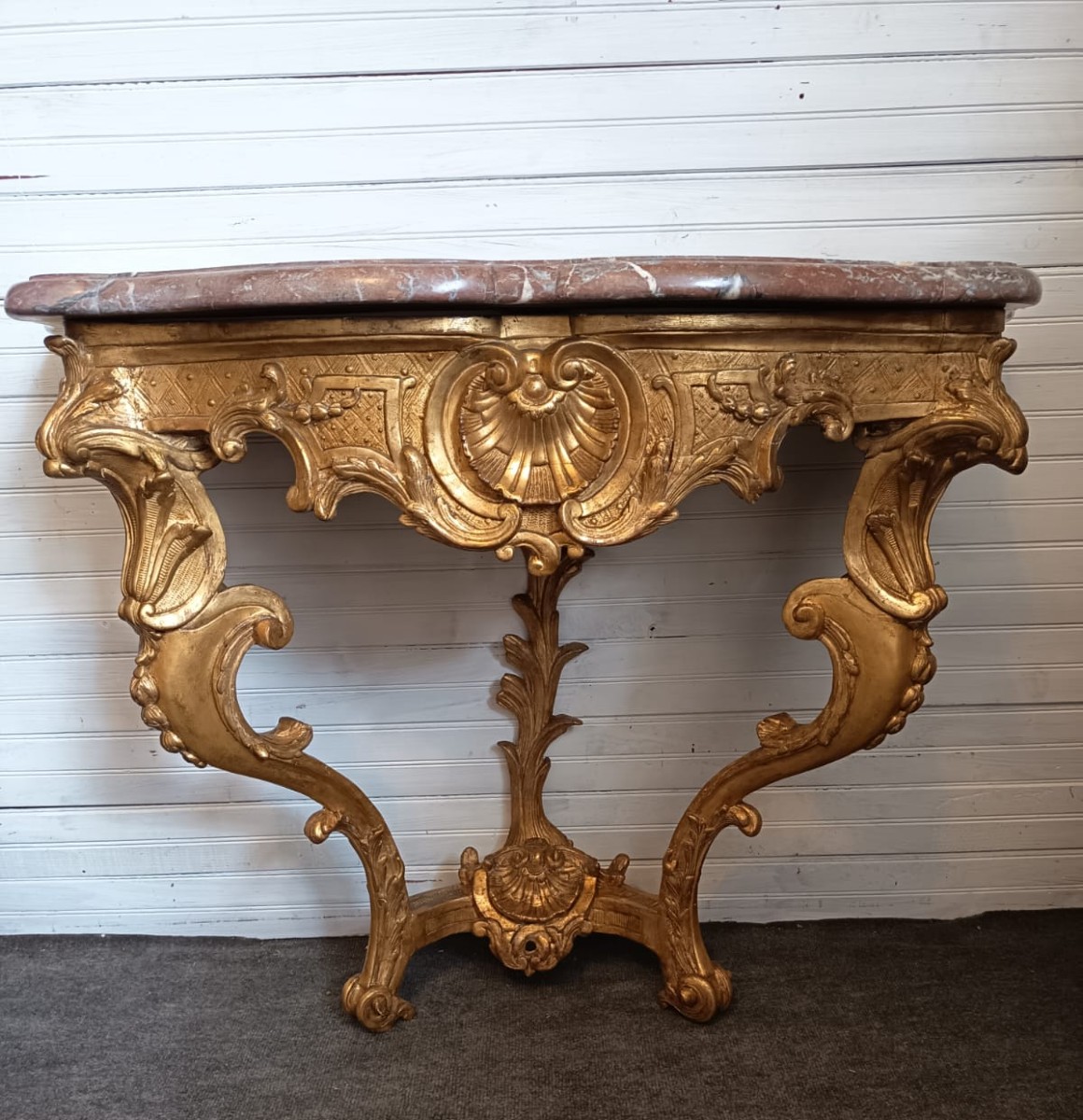 Console Louis XV en Bois Doré-photo-7