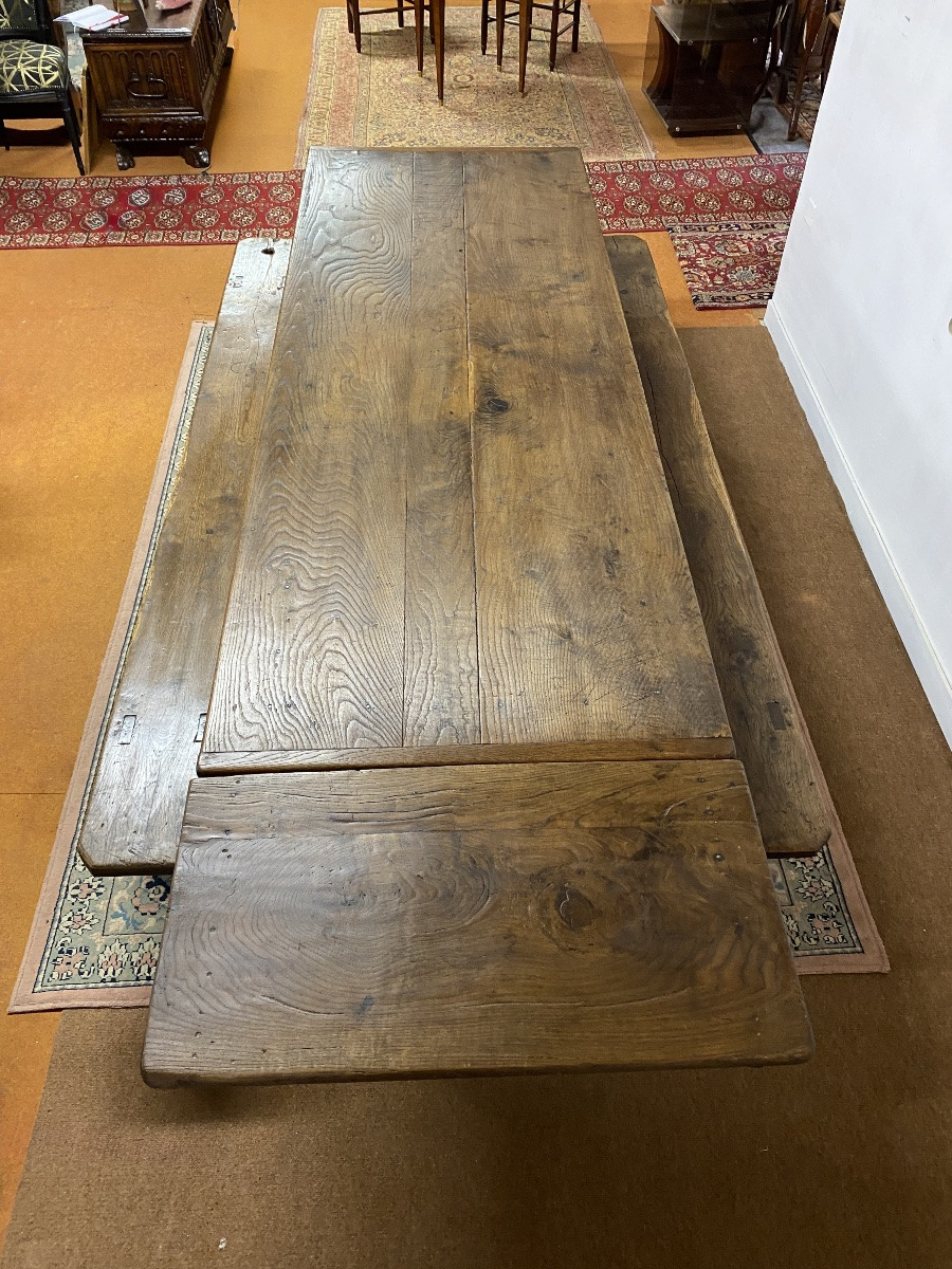 Table de ferme - Fin du XIXe siècle - Châtaignier et chêne-photo-3