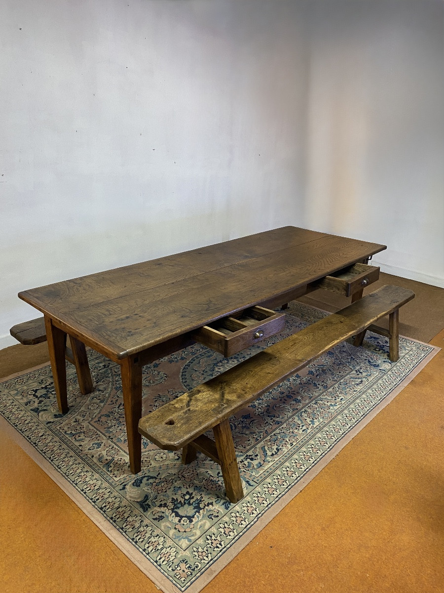 Table de ferme - Fin du XIXe siècle - Châtaignier et chêne