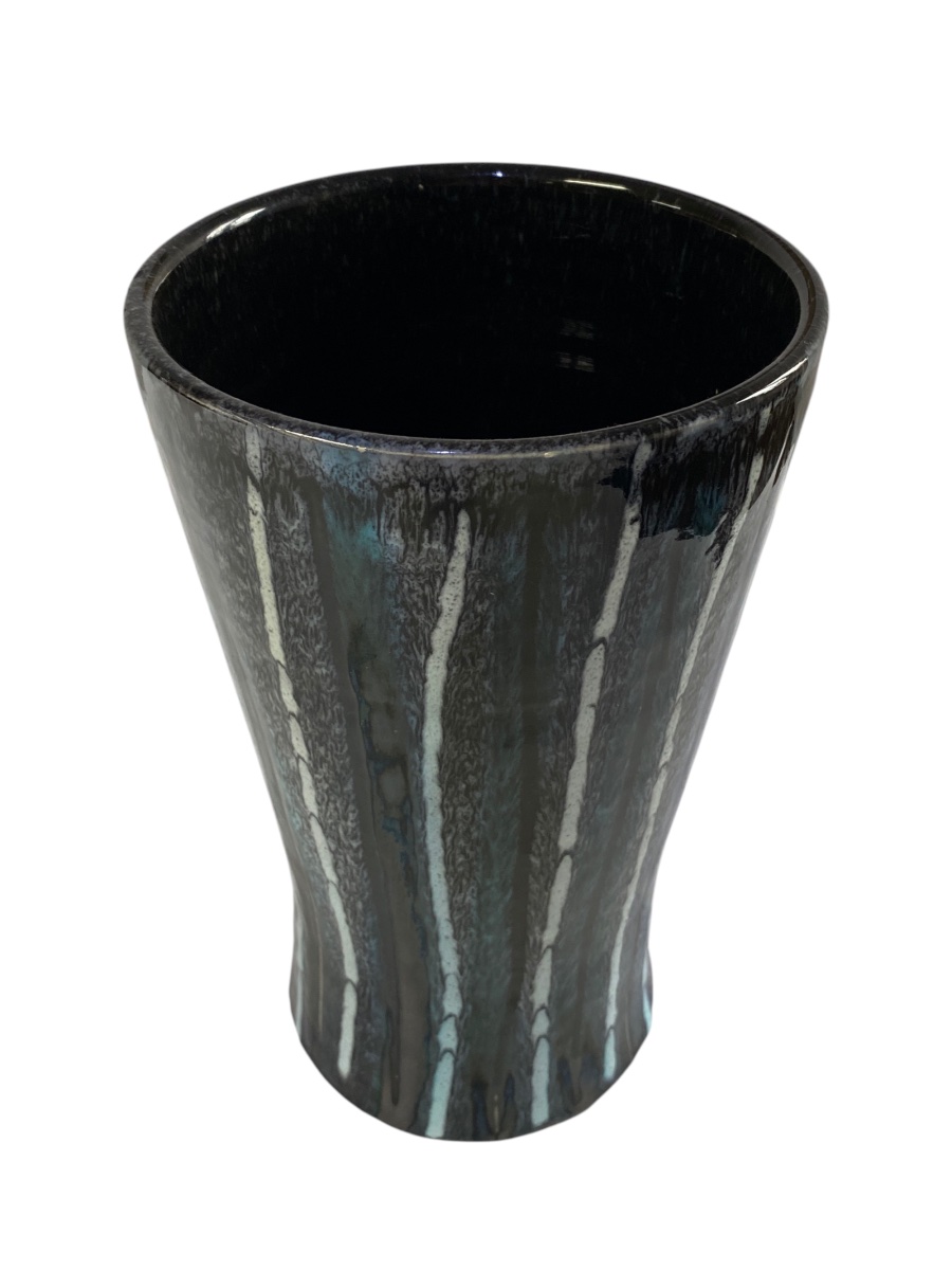 Vase Capron Vallauris des années 80 à décor filé-photo-3