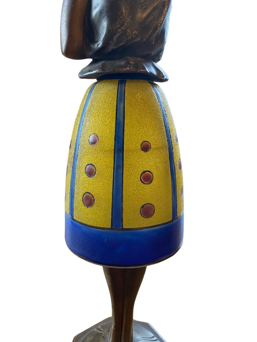 Art Deco "lady" Night Light - Signed Patent-photo-2