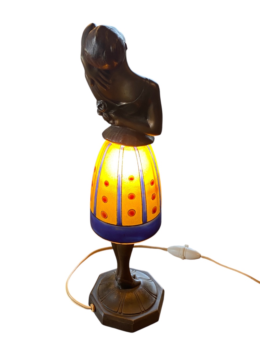 Art Deco "lady" Night Light - Signed Patent-photo-8