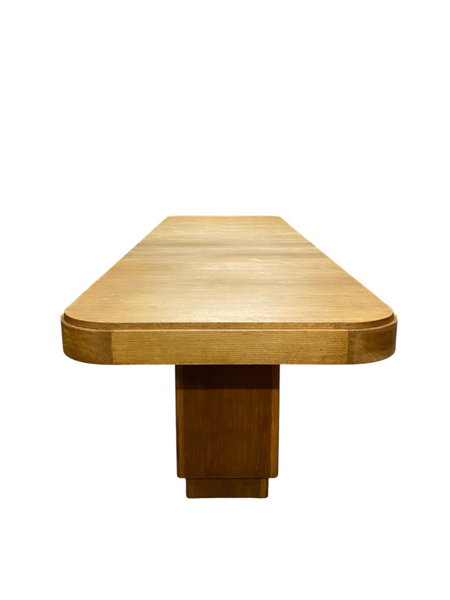 Large Art Deco Oak Table-photo-3