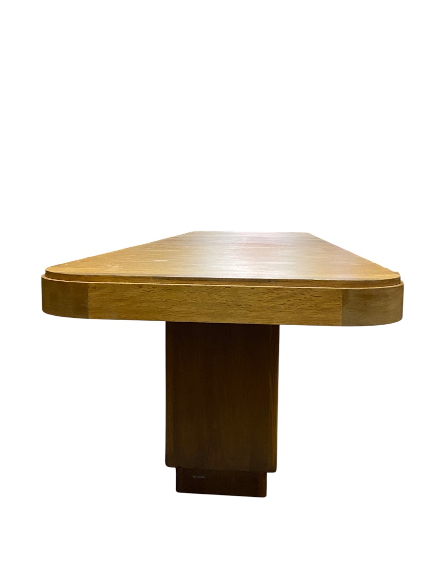 Large Art Deco Oak Table-photo-2