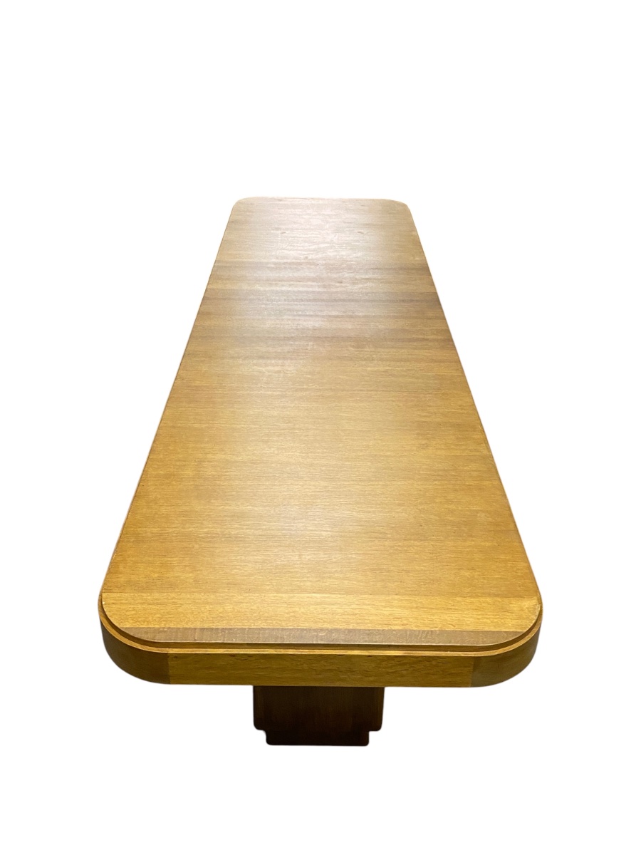 Large Art Deco Oak Table-photo-3