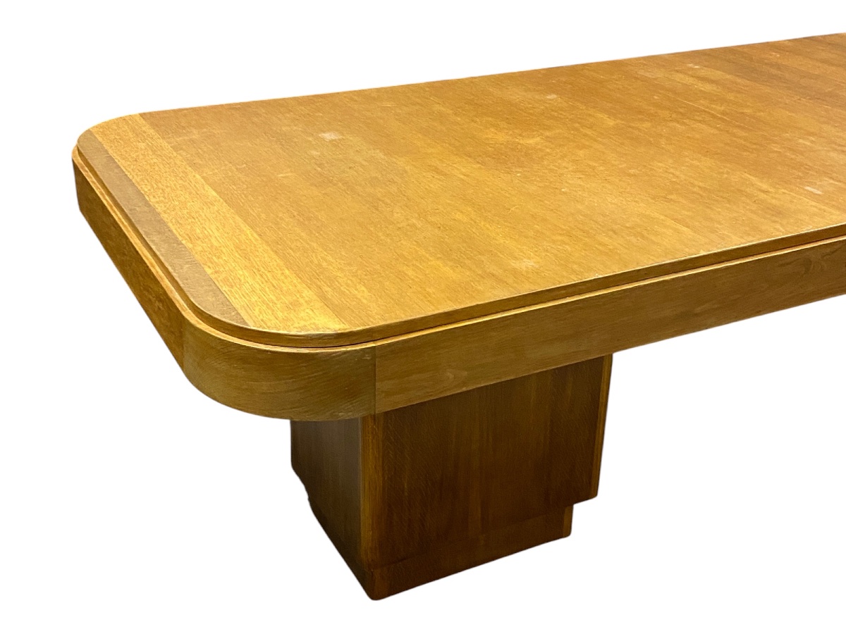 Large Art Deco Oak Table-photo-5