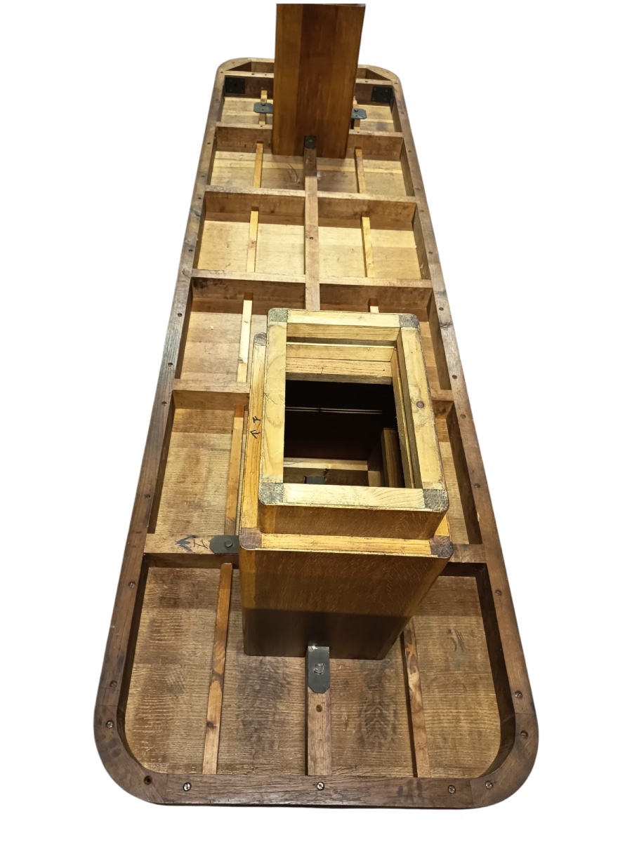 Large Art Deco Oak Table-photo-7