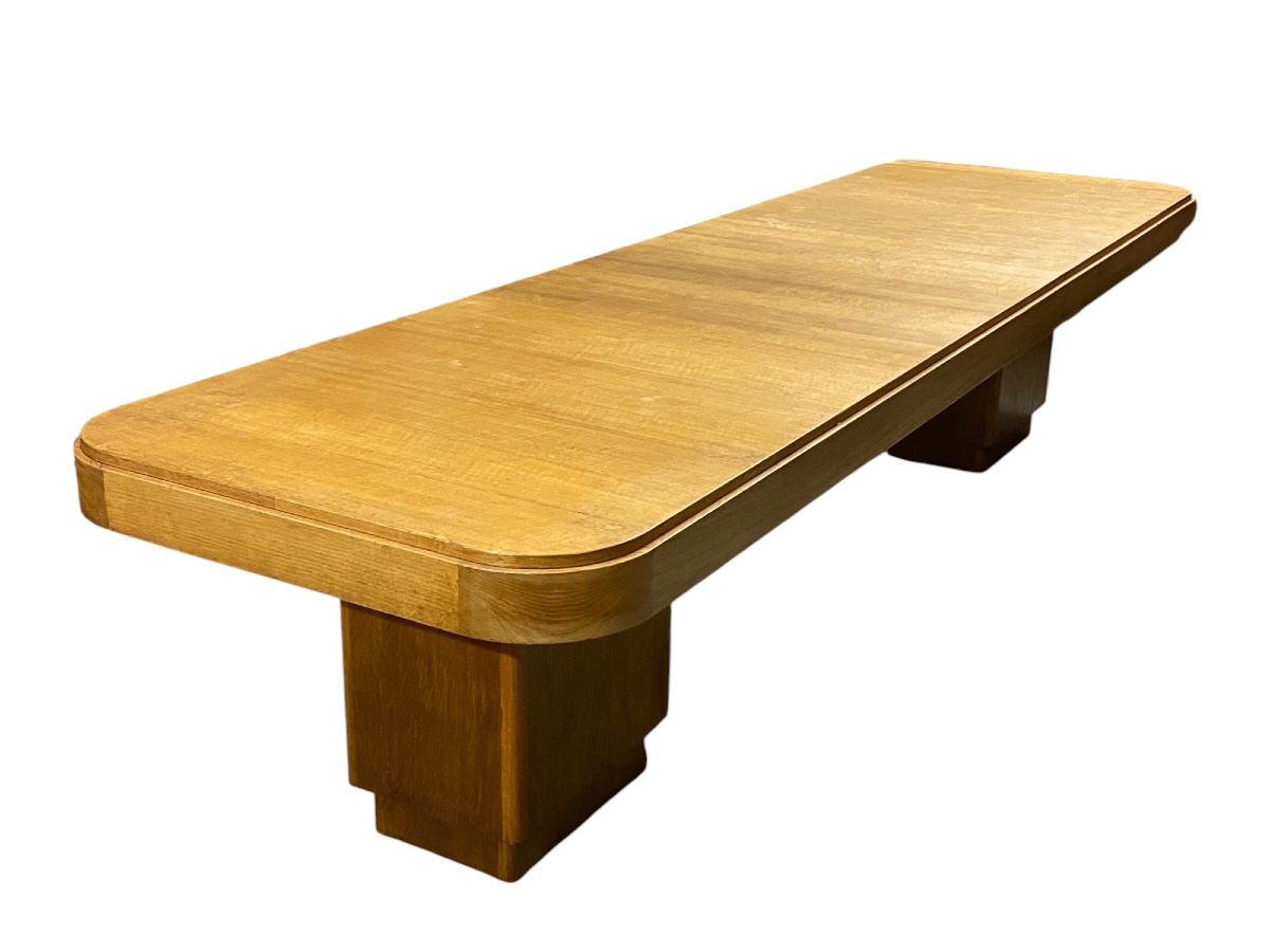Large Art Deco Oak Table