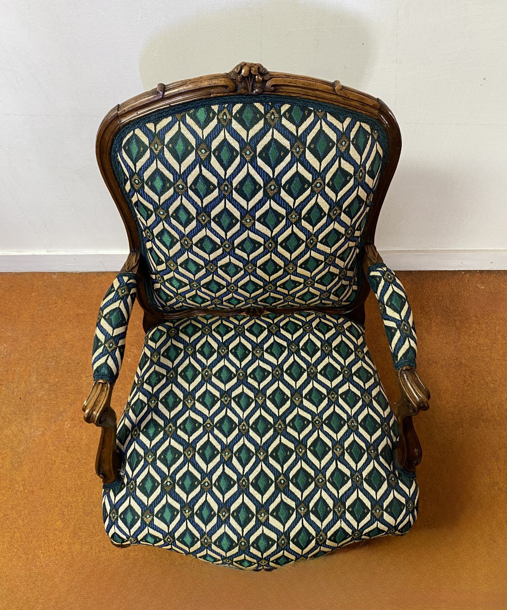 Pair Of 18th-century Walnut Armchairs-photo-4