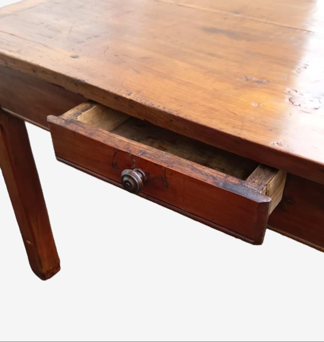 19th Century Country Table In Cherry Wood-photo-1