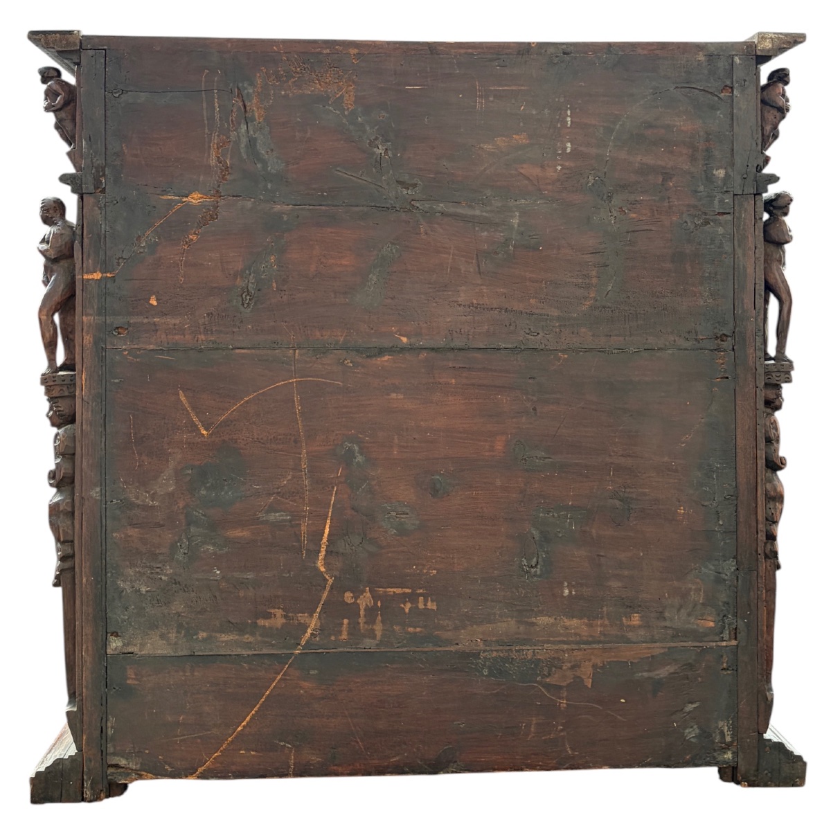 Genoese Stipo In Walnut And Elm Burl – Cabinet With 36 Statues, Circa 1600-photo-2