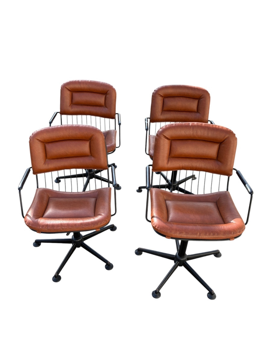 4 Swivel Armchairs From The '70s