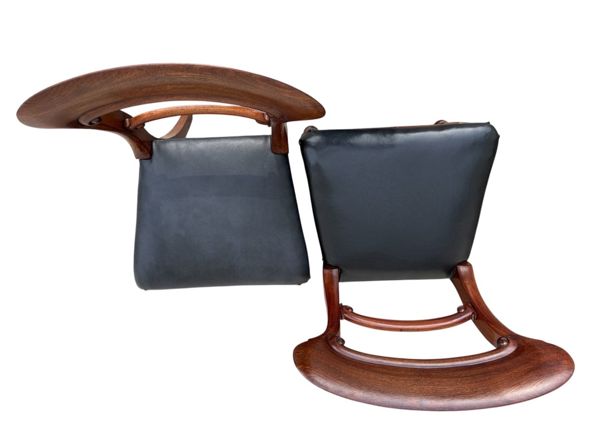 Série de 8 chaises victoriennes en acajou, fin XIXe-photo-3