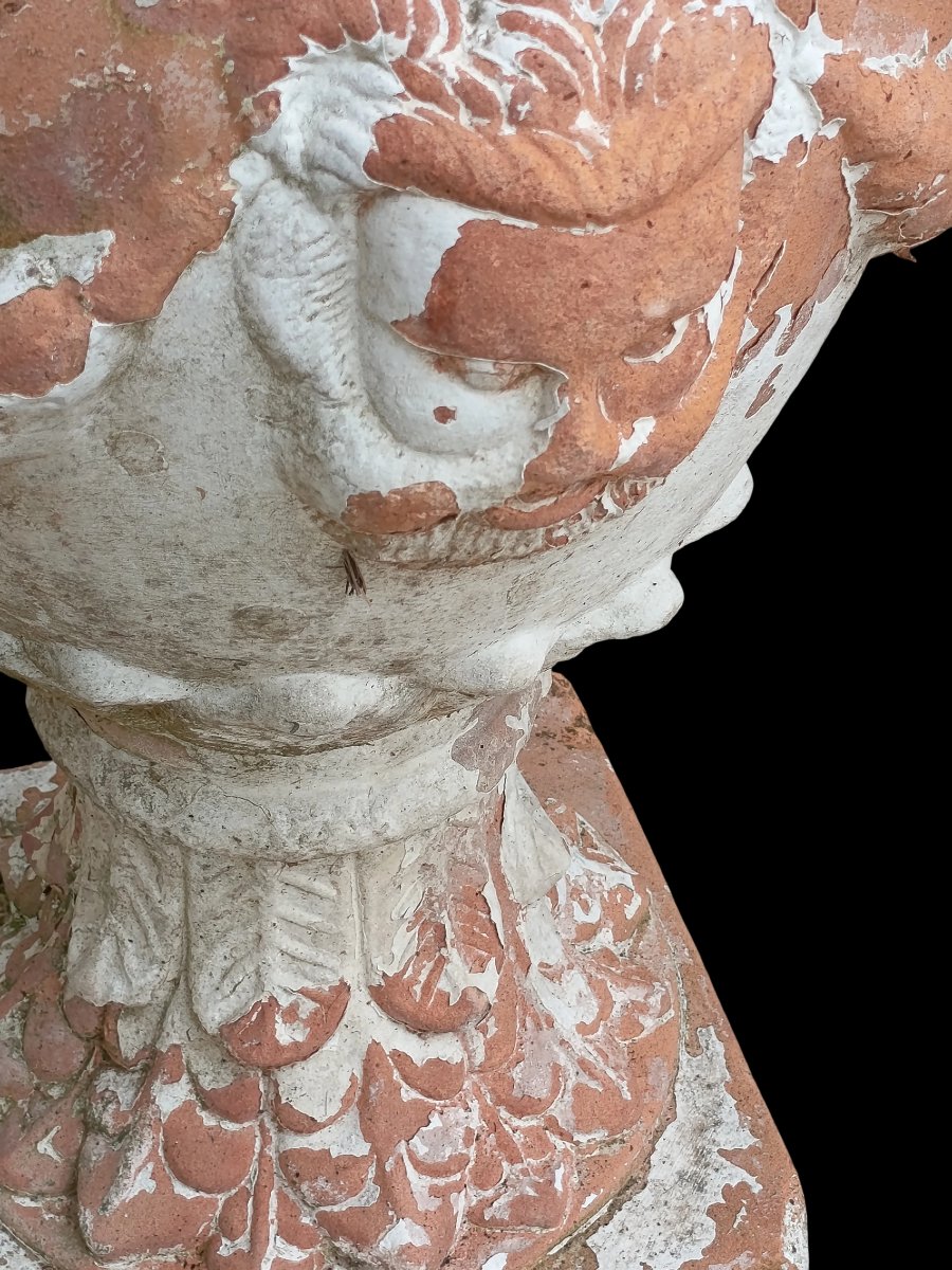 Pair Of 20th-century Terracotta Medicis Vases -photo-2