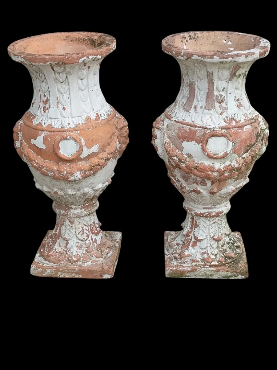 Pair Of 20th-century Terracotta Medicis Vases 