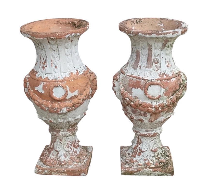 Pair Of 20th-century Terracotta Medicis Vases 