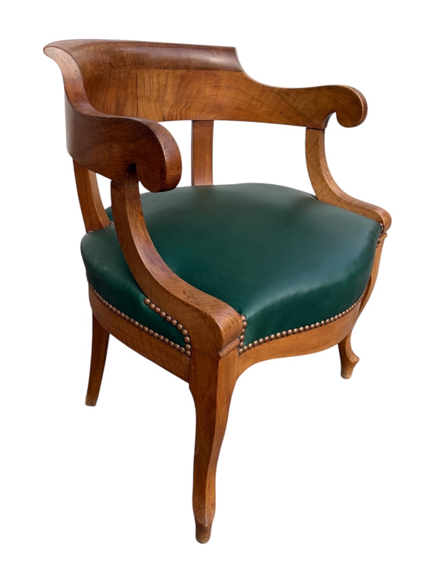 Fauteuil de bureau en noyer, époque 19e siècle-photo-2