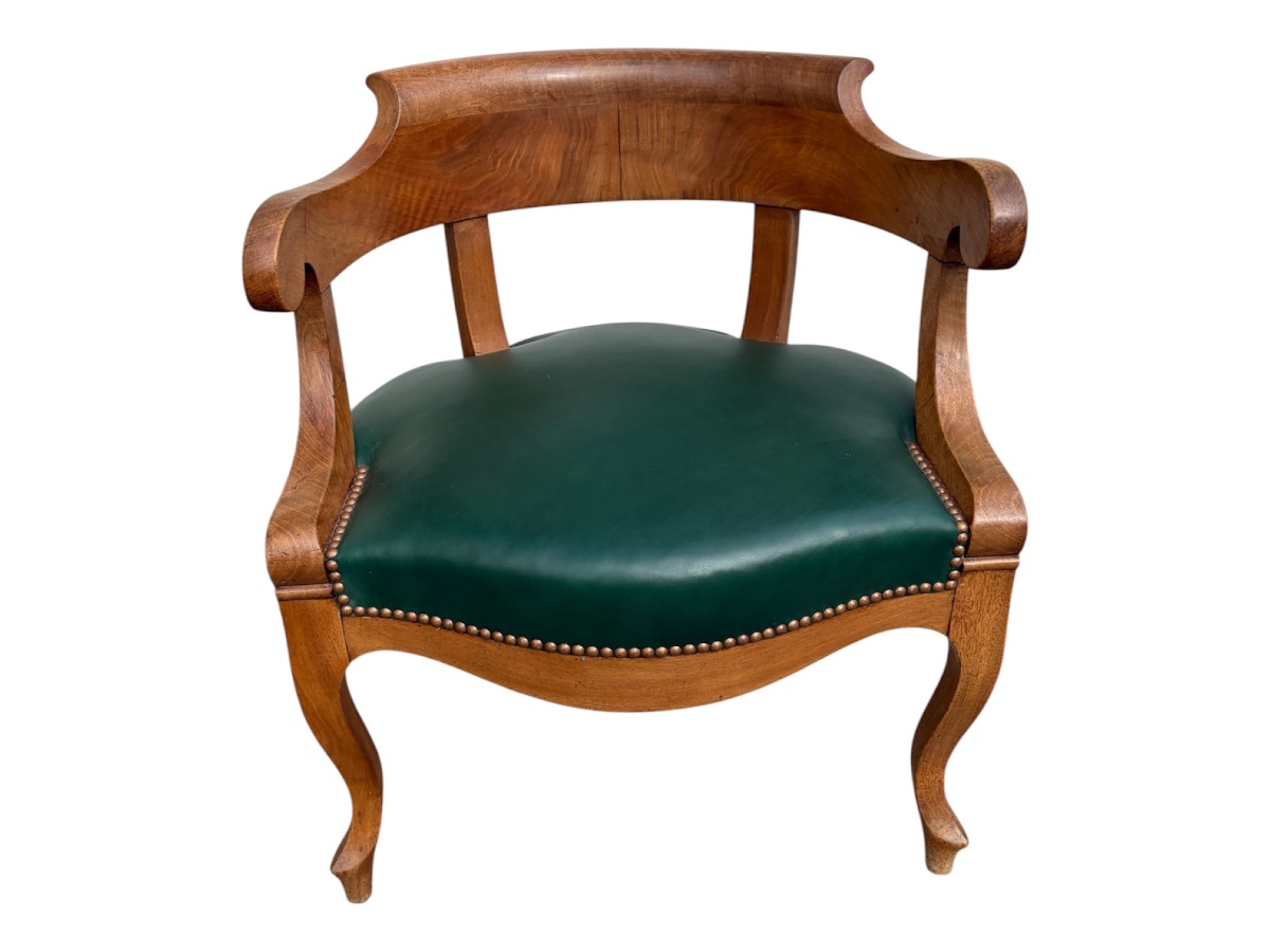 Fauteuil de bureau en noyer, époque 19e siècle-photo-1