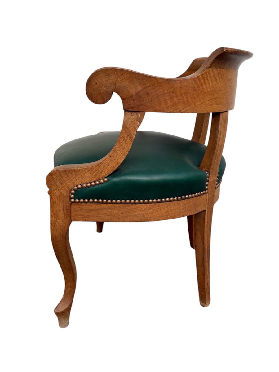 Fauteuil de bureau en noyer, époque 19e siècle-photo-3