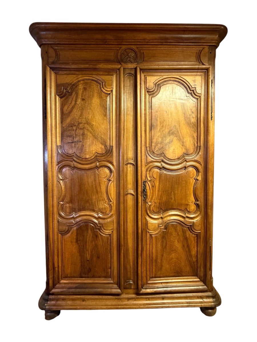 Armoire lyonnaise en noyer, XVIIIe siècle, style Louis XIV-photo-2
