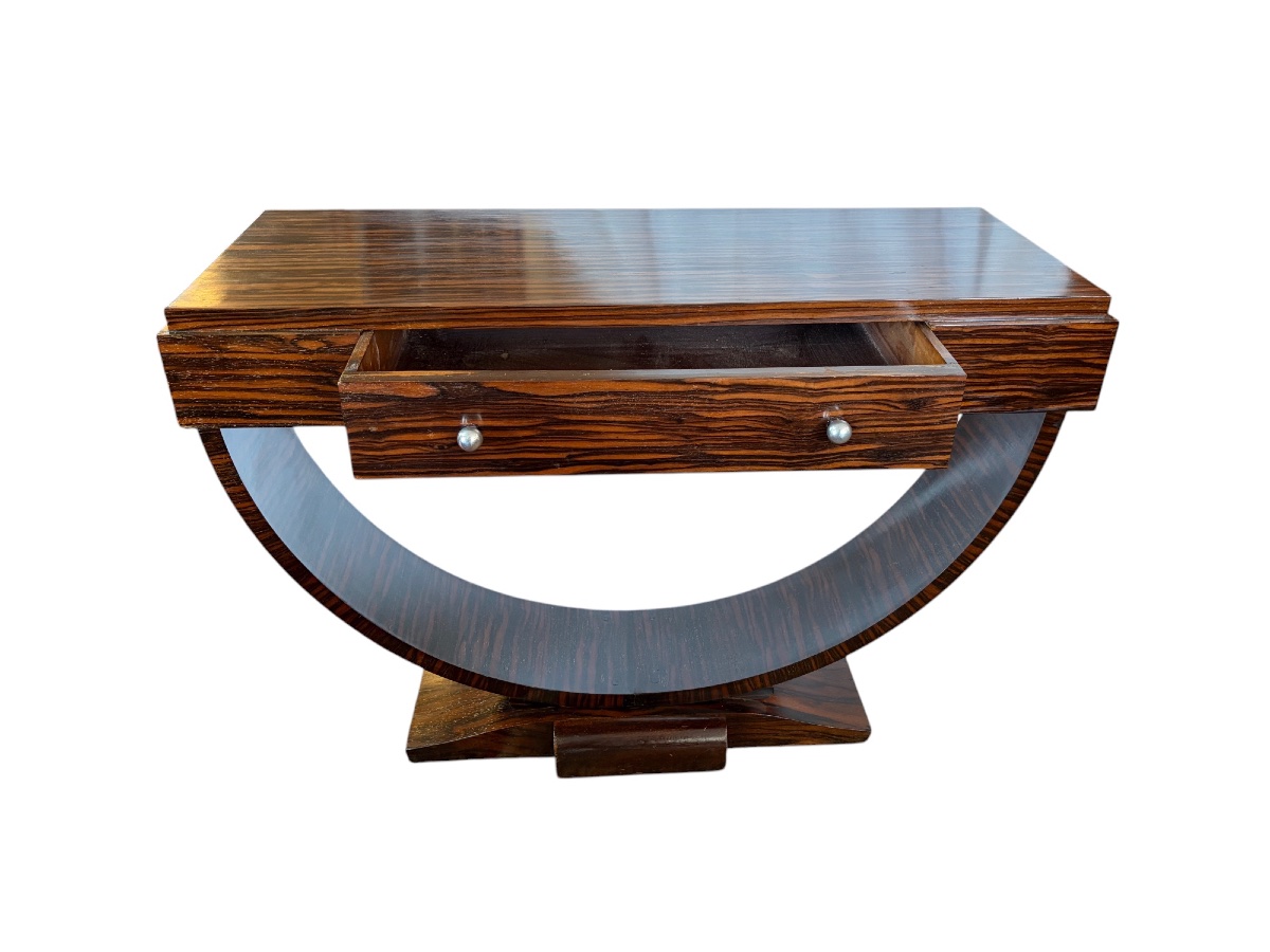 Art Deco Macassar Ebony Console Table, 1930s-photo-1