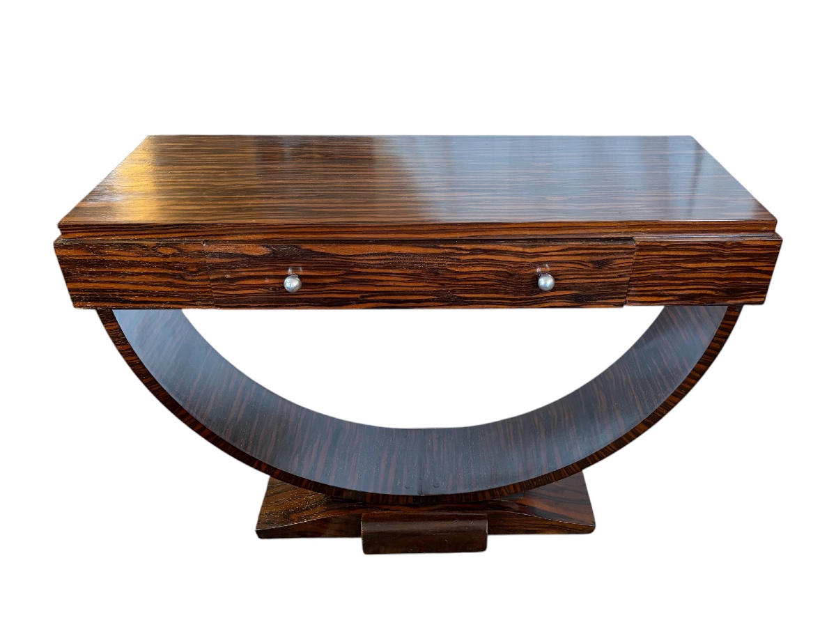 Art Deco Macassar Ebony Console Table, 1930s