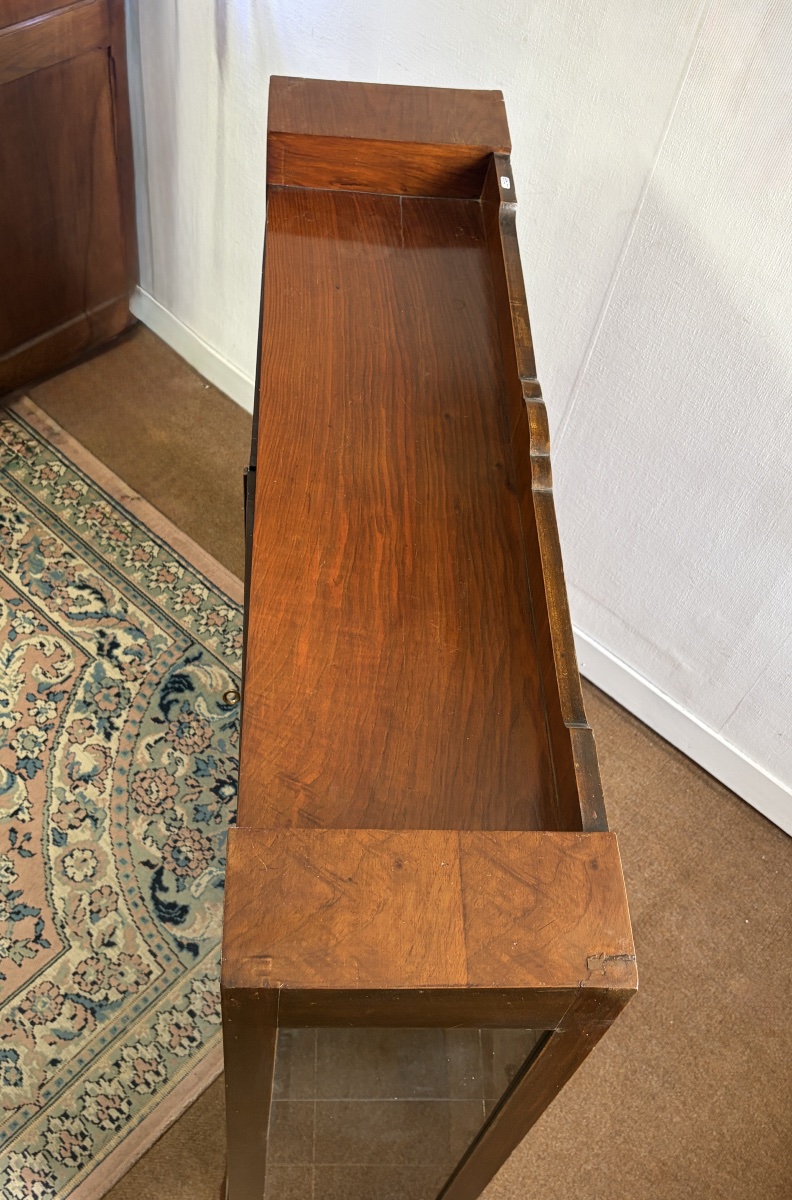English Art Deco Mahogany Display Cabinet (1930)-photo-5