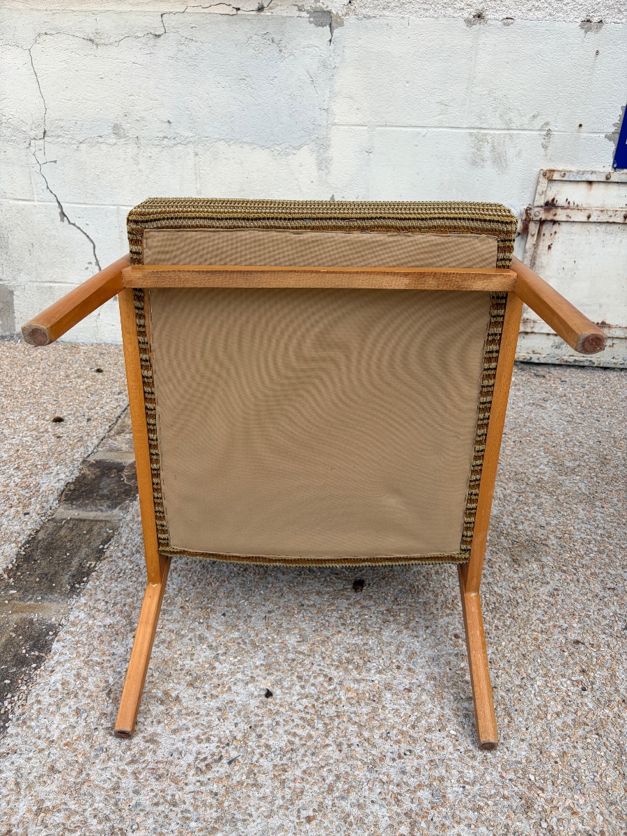 Pair Of 1970s Scandinavian-style Armchairs In Light Beech-photo-3