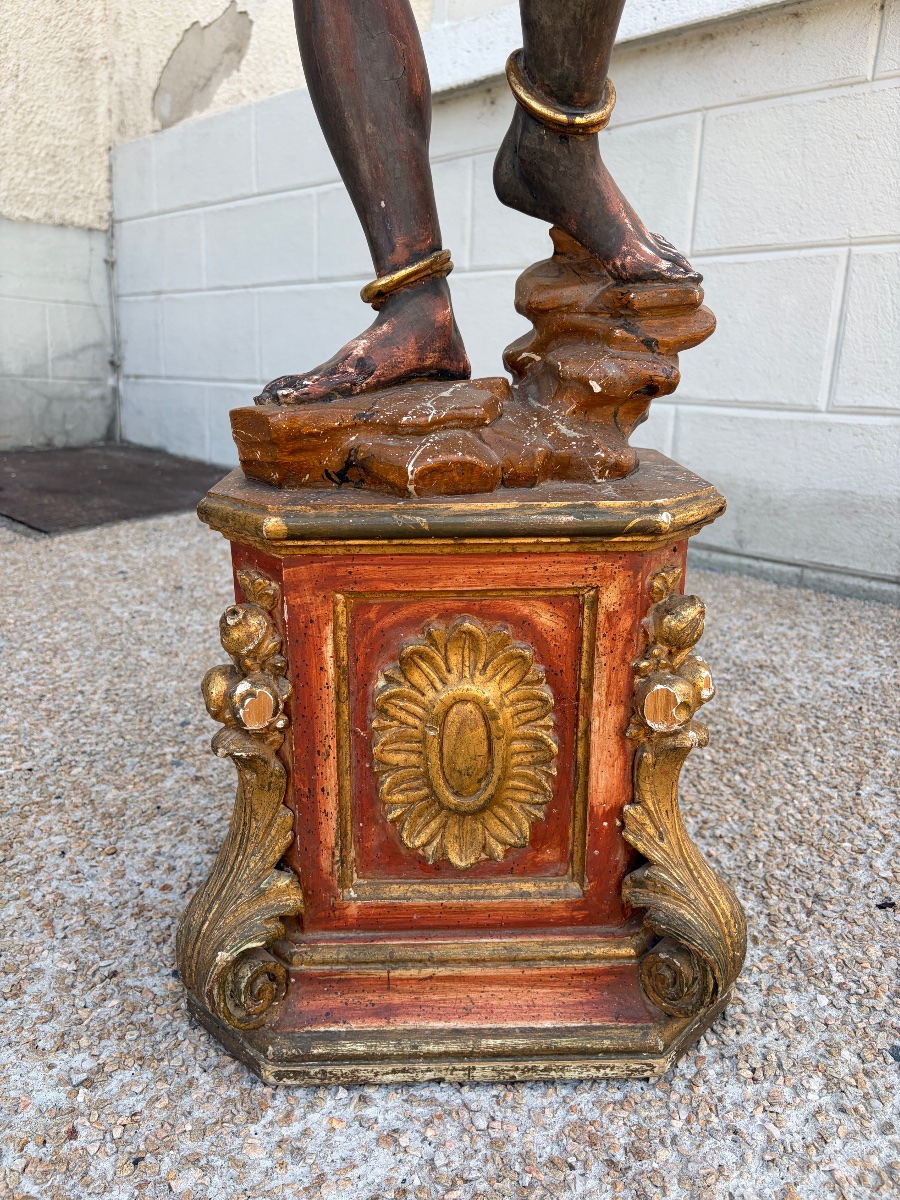 7-light Floor Lamp Depicting A Nubian In The Venetian Style (20th Century)-photo-5