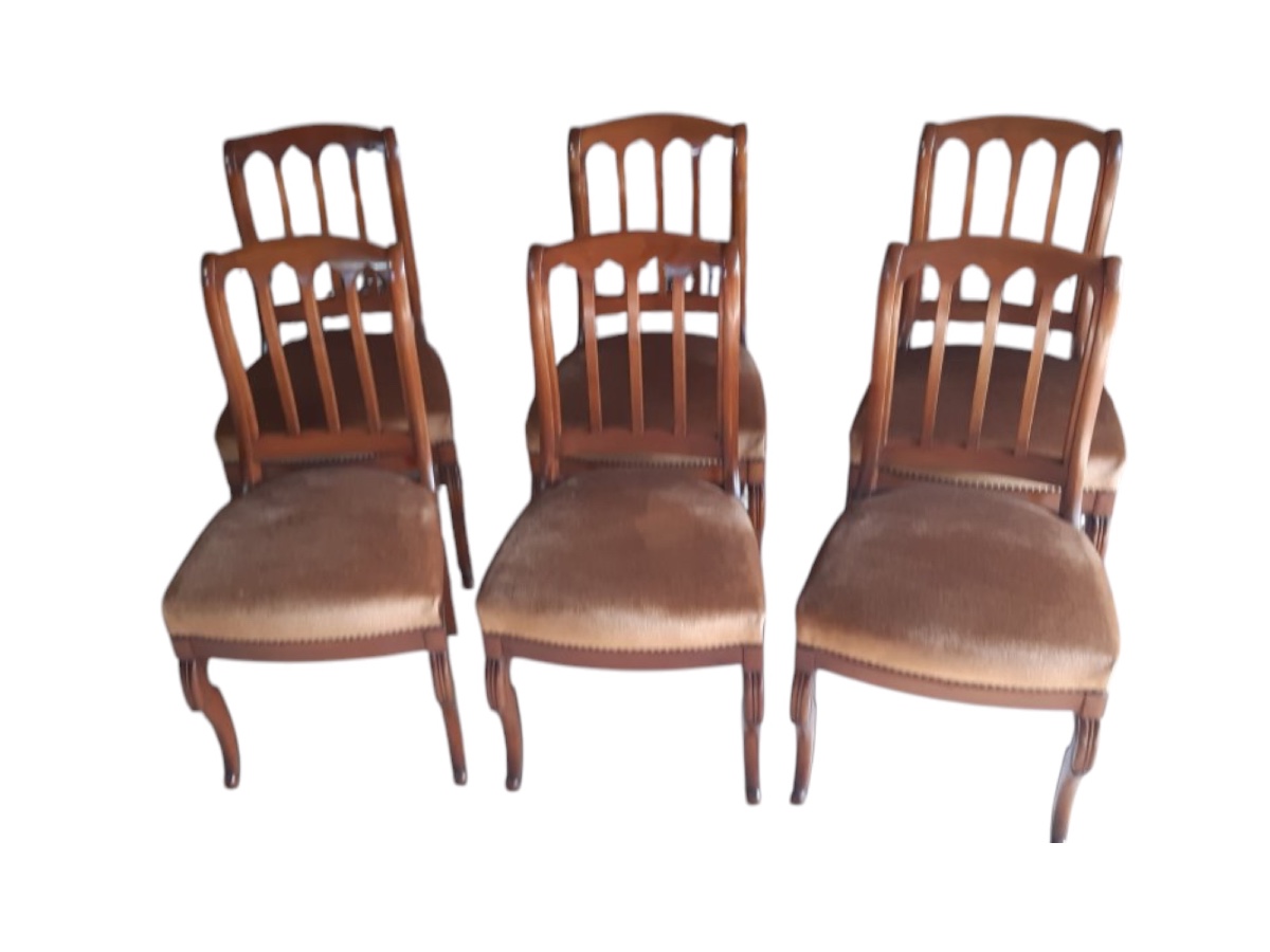 Lots De 6 Chaises Style Restauration En Merisier-photo-2