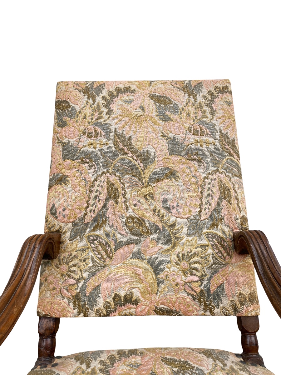 Louis XIV Armchair XVIIth Century In Walnut-photo-2