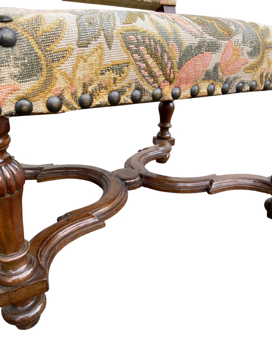 Louis XIV Armchair XVIIth Century In Walnut-photo-1
