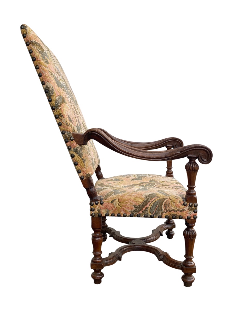 Louis XIV Armchair XVIIth Century In Walnut-photo-3