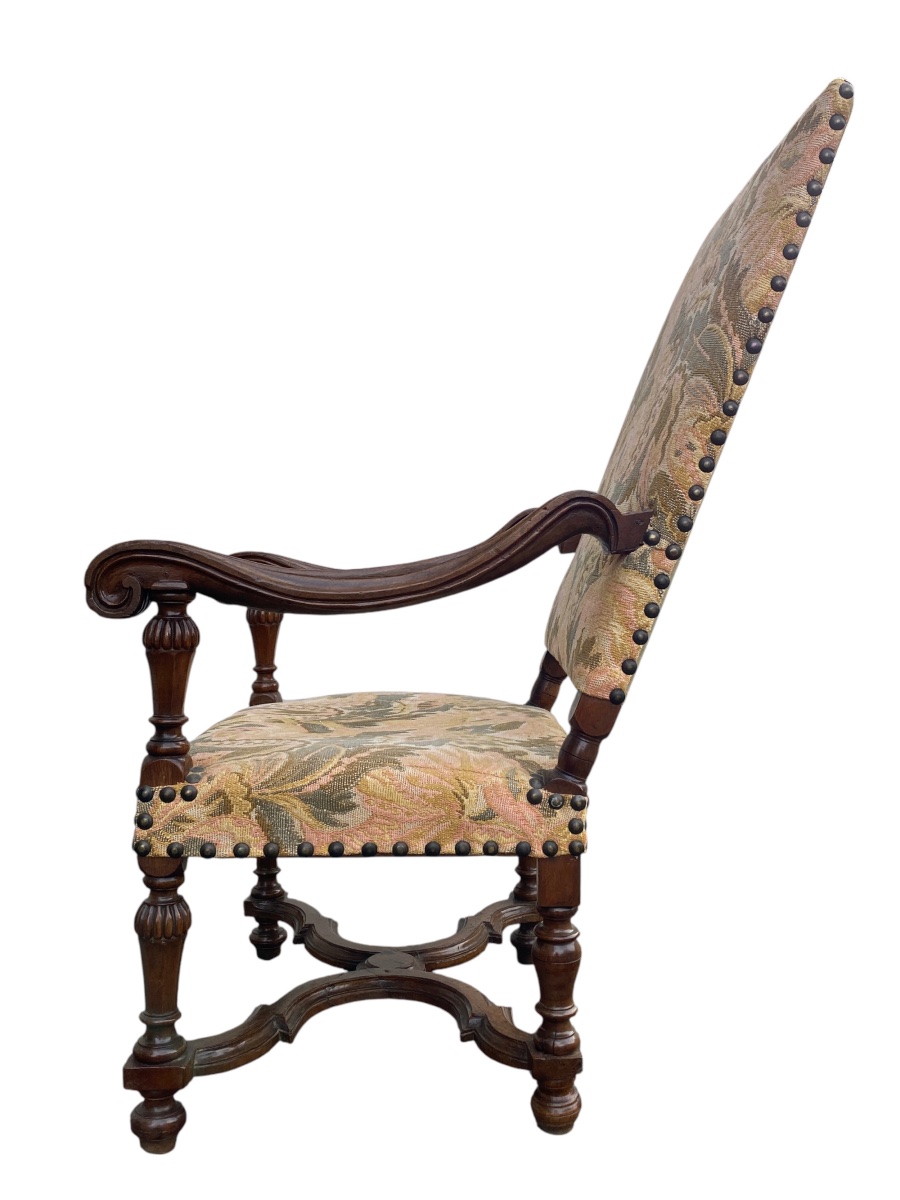 Louis XIV Armchair XVIIth Century In Walnut-photo-5