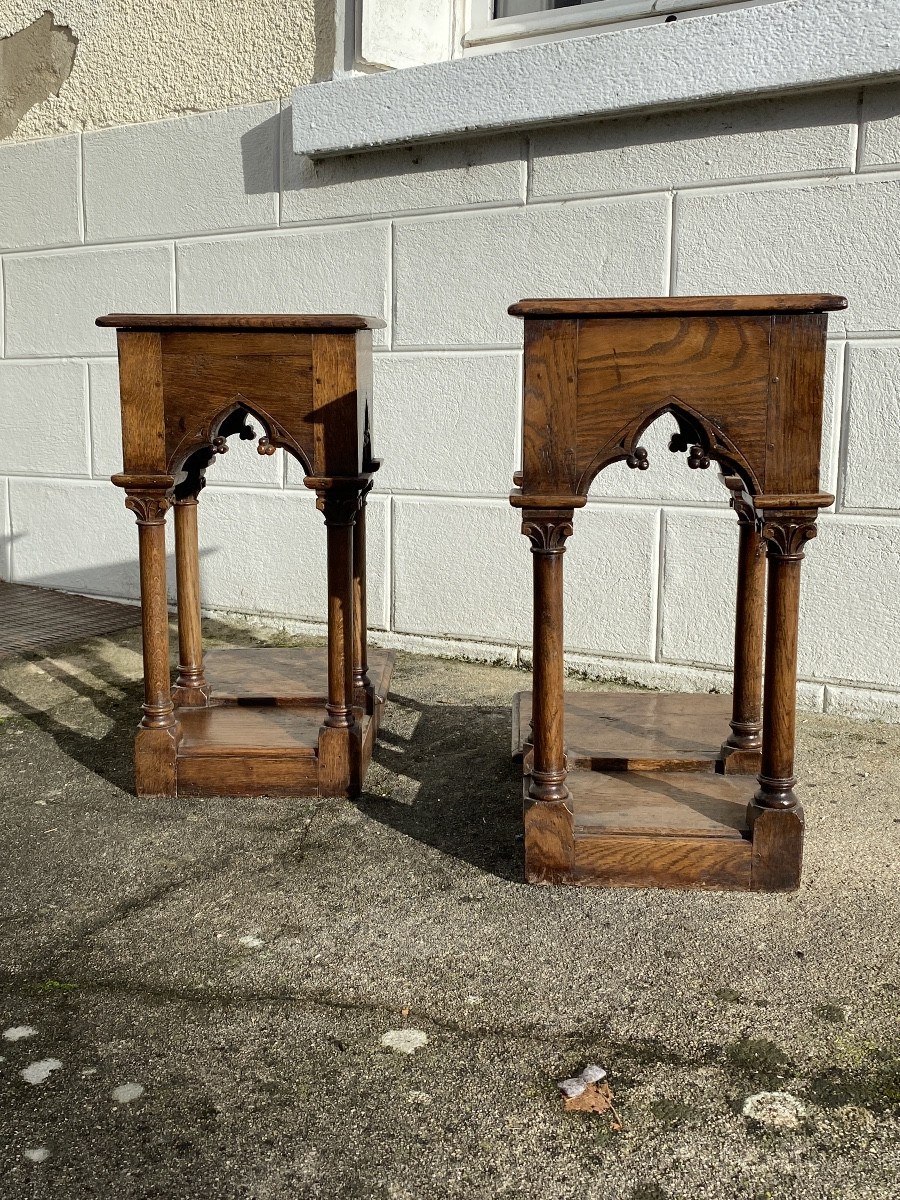 Paire De Tabourets De Chantre XVIIème Siècle -photo-3