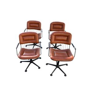 4 Swivel Armchairs From The '70s